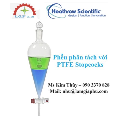 Phễu phân tách với PTFE Stopcocks