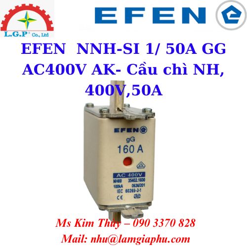 NNH-SI 1/ 50A GG AC400V AK- Cầu chì NH, 400V,50A