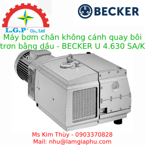 Máy bơm chân không cánh quay bôi trơn bằng dầu - BECKER U 4.630 SA/K